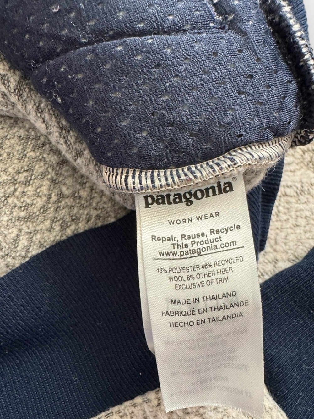 Patagonia Women’s Full Zip Wool Blend Fleece Jacket Gray Navy L - Picture 4 of 4